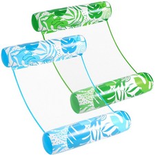 Sloosh 2 Packs Tropical Leaves Hammock Pool Floats Adults 4-In-1 Multi-Purpose