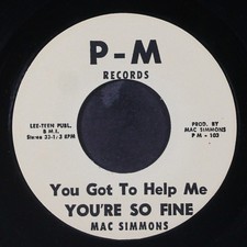MAC SIMMONS: you got to help me + 3 PM 7" Single 45 RPM image