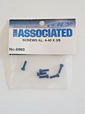Team Associated #6860 Blue Aluminum Screws 4-40 X 3/8in Fits: RC10/B2/B3/T3/GT