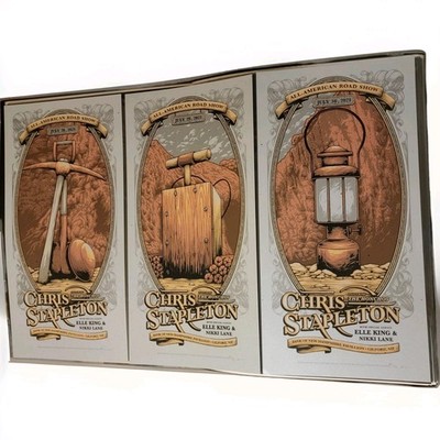 Chris Stapleton Gilford, NH July 2021 Triptych Poster Set #'d of 10 