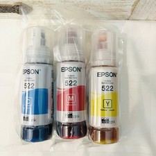 Genuine Epson 522 CMY Ink Bottles 3 Pk ET-2720 ET-2800 ET-2803 ET-4700 ET-4800