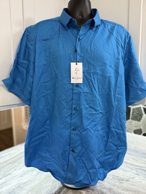 Robert Graham Vertigo Men's Shirt In XL Blue Short Sleeve NWT