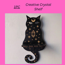 Creative Crystal Shelf  Wall Mounted Gemstone Storage, Wooden Wall Candle Holder