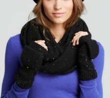 NEW Kate Spade NY Pop Top Mittens Black Allover Sequin