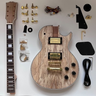 DIY Electric Guitar Kits Arch-top Tune-o-Matic Spalted Maple Top FREE SHIP