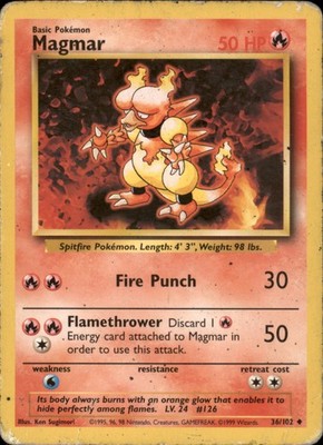 Magmar - Base Set - #36 - mäßig bespielt