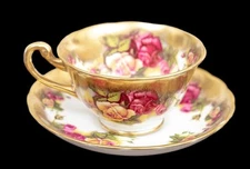 ROYAL CHELSEA GOLDEN ROSE CUP AND SAUCER