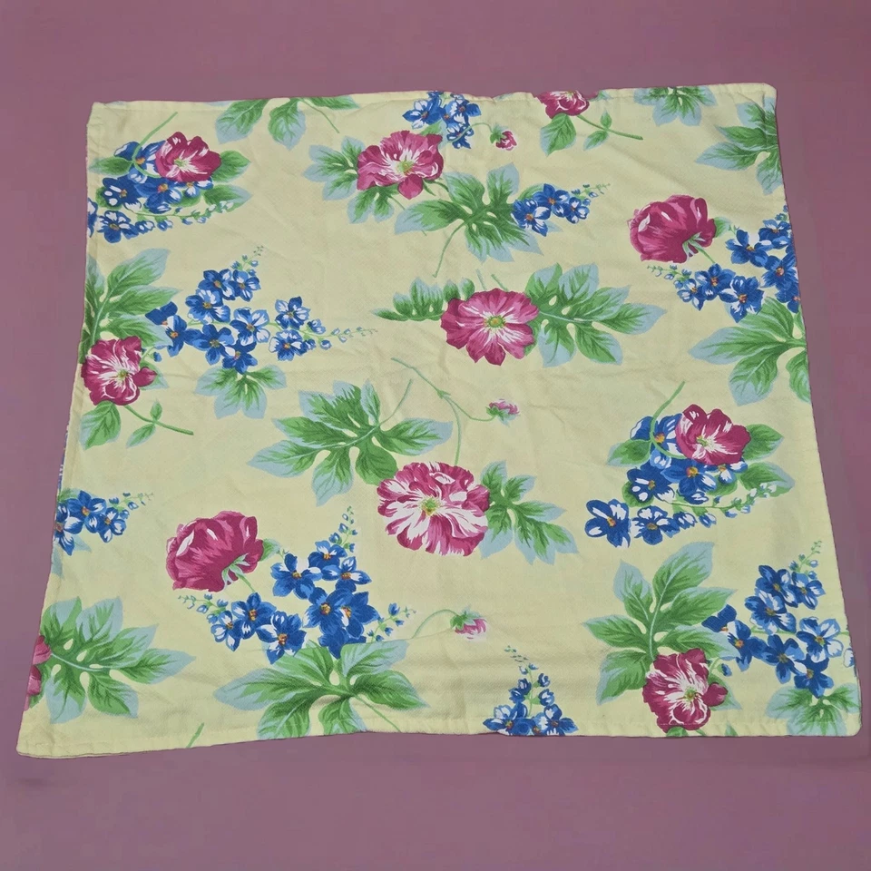 4 fundas de almohada cuadradas florales de algodón Ralph Lauren de colección Sandy Lane amarillas hechas en EE. UU. Foto 2 de 4