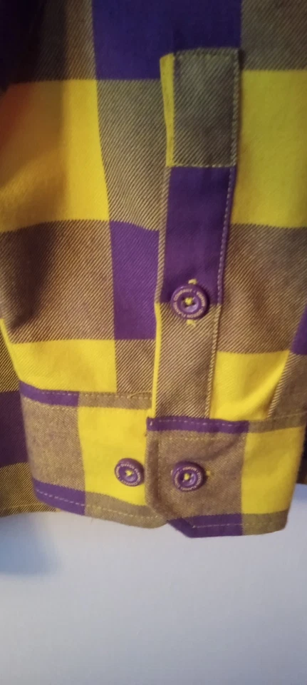  DIXXON Flannel Company THE MAMBA KOBE BRYANT Mens XXL  LAL Purple Yellow Plaid - Image 3 of 4