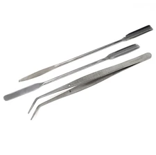 3Pcs Dental Lab Kit Tweezers & Double Sided Micro Spatulas Restorative Set