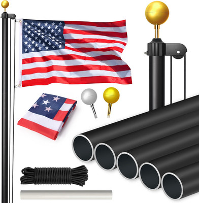 Flag Poles for outside House Inground, 20Ft Heavy Duty 13 Gauge Aluminum Flagpol