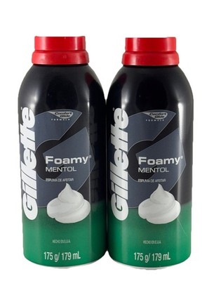 2-Pack of Gillette Foamy Menthol Shave Foam Comfort Glide Formula 179mL