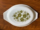 Vtg Pyrex Spring Blossom Green Crazy Daisy Milk Glass Casserole Dish Lid Only