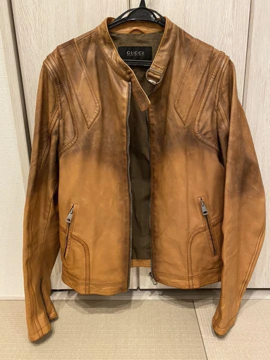 Giacca pelle Gucci Riders usata single riders uomo taglia 50 articolo molto raro