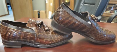 FootJoy Bootmakers to Gentlemen Black Alligator Loafers Mens 9 C 13766A Vintage‎ FootJoy Bootmakers to Gentlemen Black Alligator Loafers Mens  main image 3