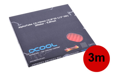 Alphacool Schlauch AlphaTube HF 13/10 (3/8''ID) - UV Rot 3m (9,8ft) Retailbox