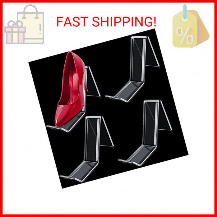 Jetec Acrylic Clear Shoe Display Stand Shoe Display Rack Holder Acrylic Shoe Sto