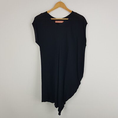 Rodeo Show Womens Size 8 Black Straight Shift Dress Feature Draped Side Dress