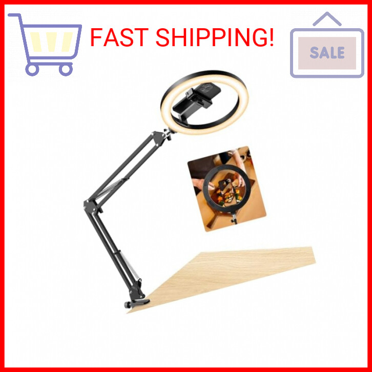 Upgrade Evershop Overhead Ring Light Phone Mount with Stand for Selfies-image