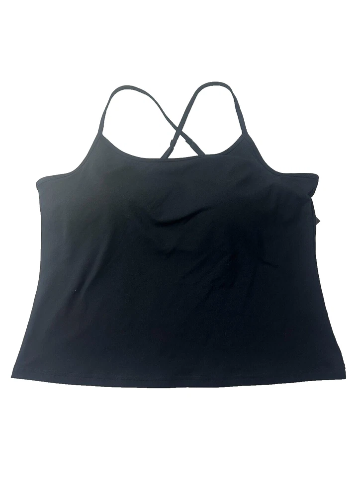 Sujetador Skechers Mujer Negro Incorporado Goflex Espalda Cruzada Estante Sujetador Cami Top Talla 2XL Foto 4 de 4