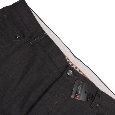 Corneliani NWT Five Pocket Jean Cut Pants Size 58 (US 42) in Gray Wool Blend