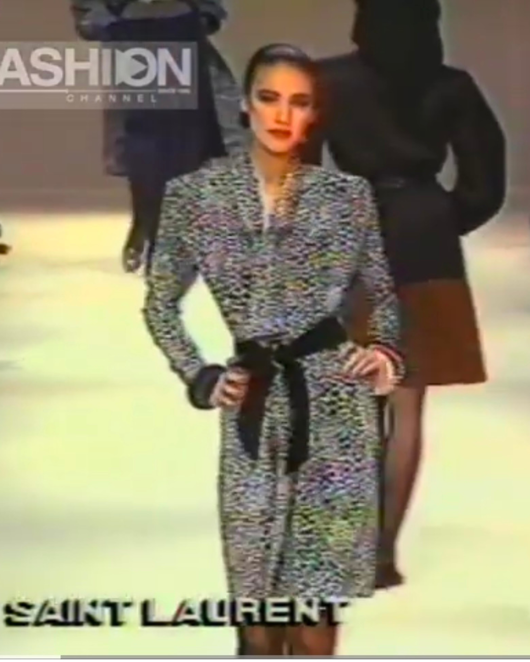 ABITO DA PASSERELLA VINTAGE ANNI 80 GRIGIO YVES SAINT LAURENT ABITO VINTAGE YSL