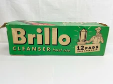 VINTAGE BRILLO CLEANSER PADS - HOTEL SIZE - OPENED BOX - 12 PADS