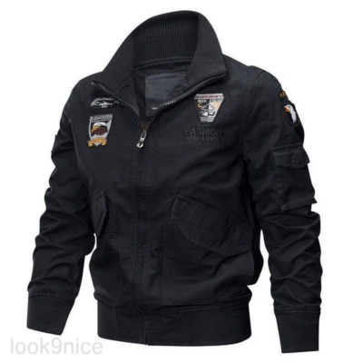 Men's Military Tactical Jacket - Waterproof Bomber Style Flight Jacket With Hood, Multi-Pockets
