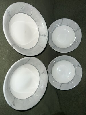 3 x Churchill Parthenon 6'' Müslischalen grau Marmor