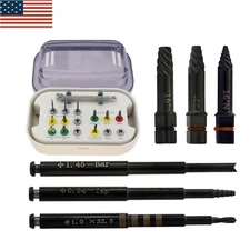 Dental Implant Fixture & Fractured Screw Removal Kit Drill Bar Remover Extractor