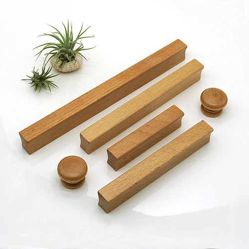 2Pcs Natural Wood Cabinet Knob Door Furniture Drawer Cupboard Pull Handle Knobs - Picture 10 of 18