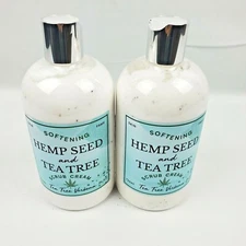 2X HOME AND BODY CO Softening Hemp Seed Tea Tree Scrub Cream Verbena 24.5oz each