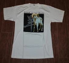 Vintage 1994 Murina Tag Year of the Ram Shirt White L Single Stitch Short Sleeve