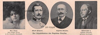 Evelyn Nesbit - Oberst Piquart - Kapitän Dreyfus - Alfred Beit - 1906 ~18x6cm