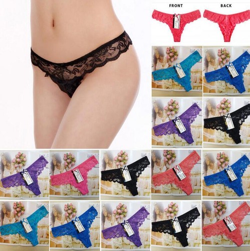 New Women39s Lace Briefs Lingerie Knickers Gstring Thongs Panties Underwear F