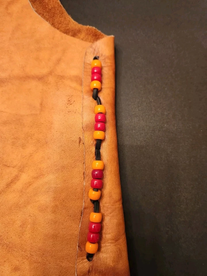 Chaleco de cuero hecho a mano para niños talla 10-12 Foto 4 de 4