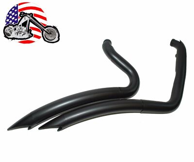 2 1/4'' Black Big Radius Radius Curves Full Exhaust Drag Pipe System Harley Dyna