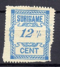 PAYS-BAS et COLONIES ! Timbre ancien PROVISOIRE NEUF du SURINAM de 1912
