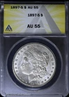 1897-S Morgan Silver Dollar ANACS AU 55