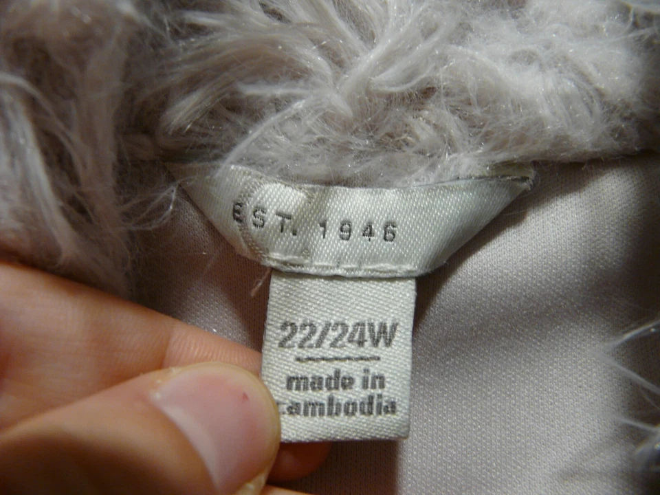 Женский жилет Cato Est 1946 22/24 Вт розовый пушистый лохматый без рукавов с подкладкой открытый передний - Изображение 3 из 4