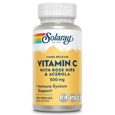 SOLARAY Vitamin C 500mg, TwoStage Timed Release Antioxidant and Immune Suppo...