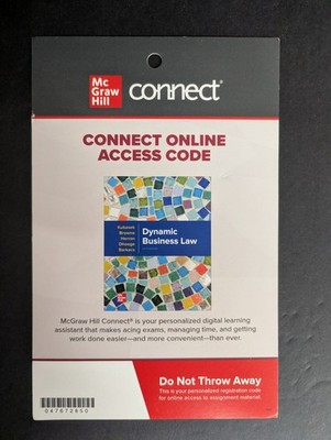 McGraw Hill Connect: Dynamic Business Law Sixth Edition Kubasek