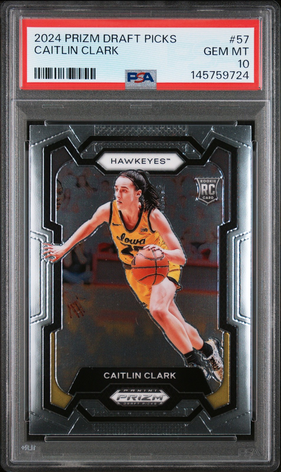 2024 PANINI PRIZM DRAFT PICKS #57 CAITLIN CLARK PSA 10