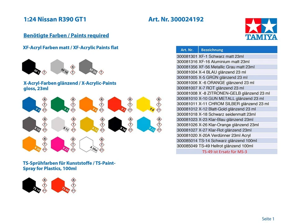 Serie auto sportive Tamiya 1/24 n.192 Nissan R390 GT1 modello in plastica 24192 - Immagine 3 di 4