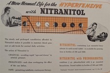 Anuncio de control de hipertensión fenobarbital nitranitol de colección Merrell Co. Cincinnati