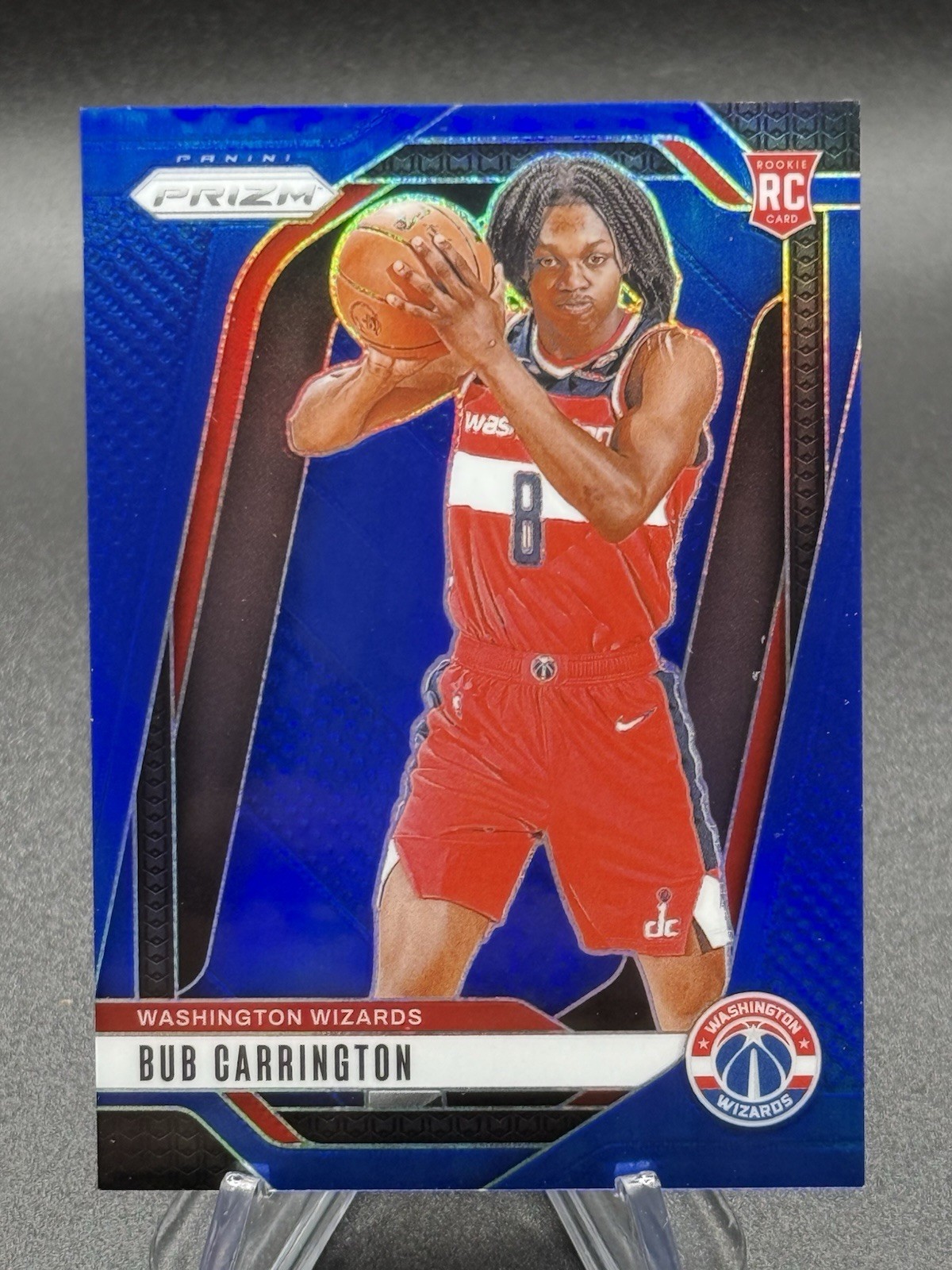 2024-25 Bub Carrington Panini Blue Prizm /199 RC Wizards #244