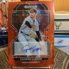 Cooper Hjerpe 2022 Prizm Draft Picks #PDP22 Red Donuts Circle Prizm Auto 06/99