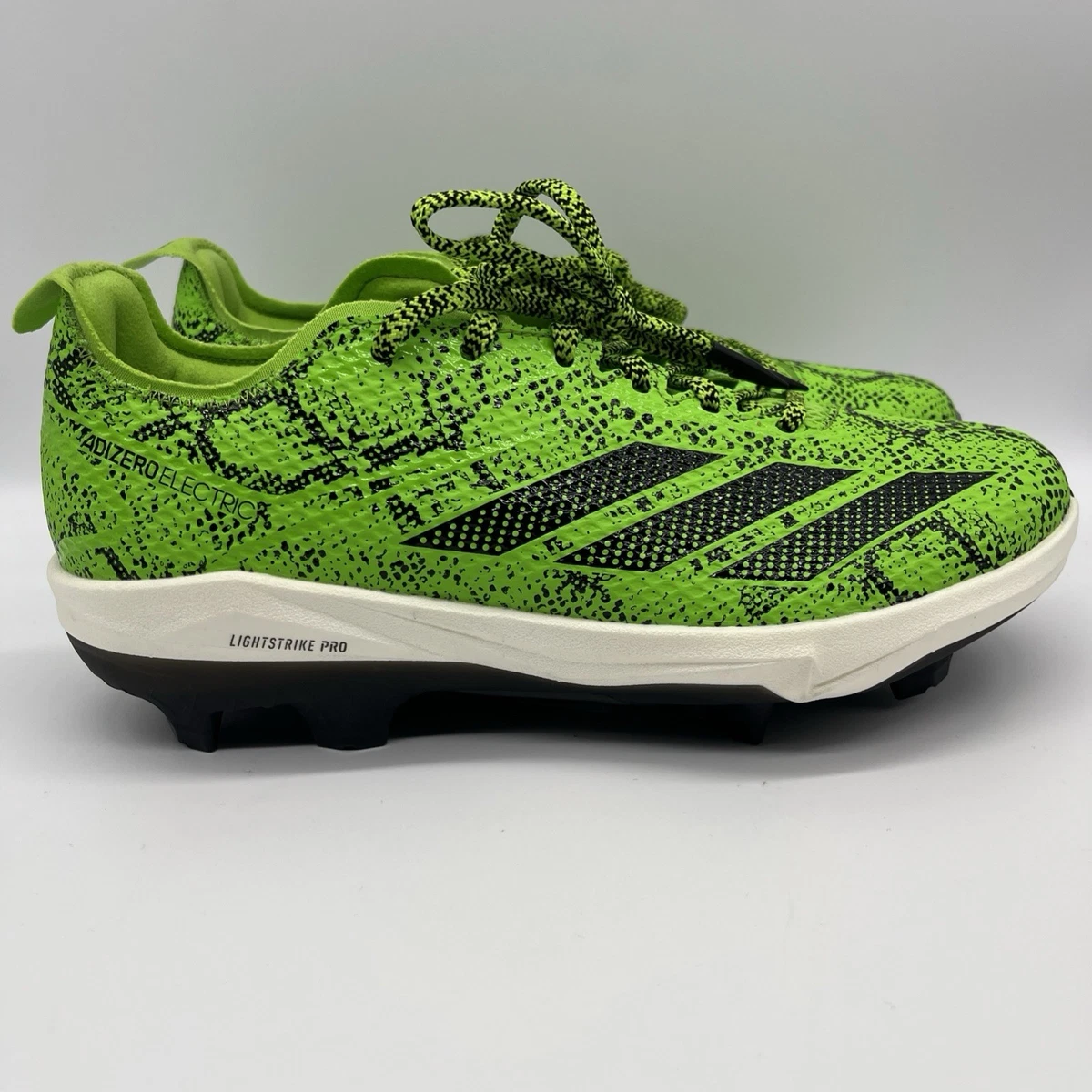 Adidas Men 14 Adizero Edge+ TPU Baseball Cleats Solar Green IH6139 Black Slime‎ Amazon.com | Adidas Men main image 3