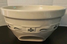 Longaberger Pottery Green Woven Traditions Large 11.5” Mixing Bowl Made In USA