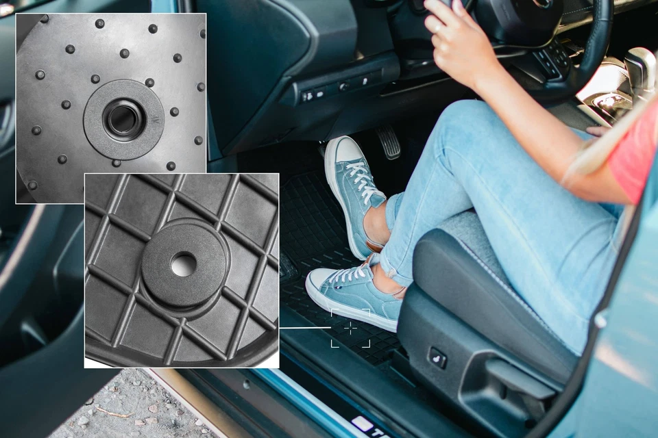 Tapis de sol en caoutchouc Noir pour Volkswagen Golf IV  1997-2006 Set 4 pcs - Photo 4/4